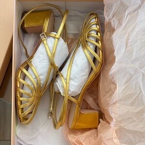 Priscilla Gold Lattice Heeled Sandal (8)